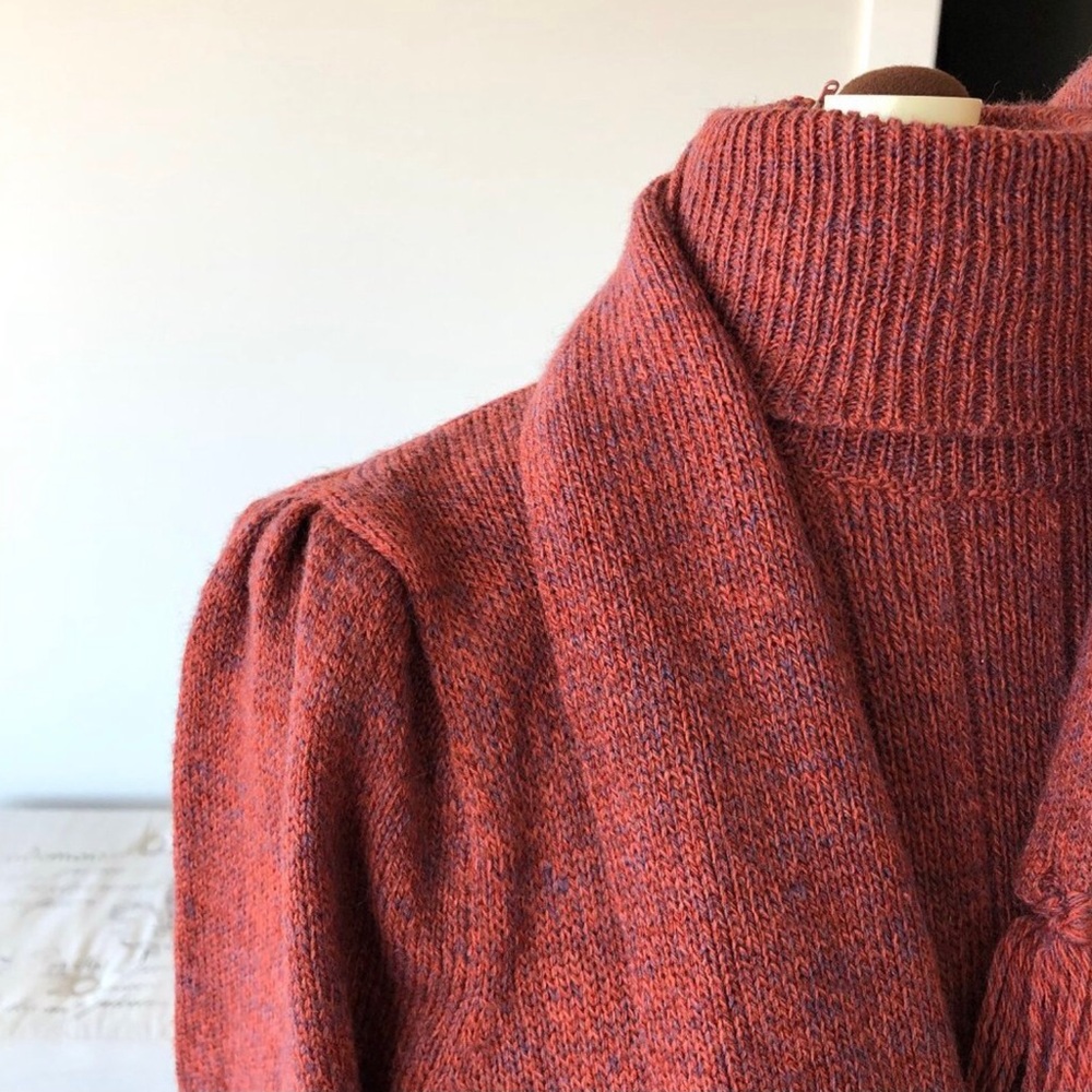🔥🧡 💜🍁 Vintage Turtleneck Sweater Dress with Matching Scarf - Picture 6 of 11